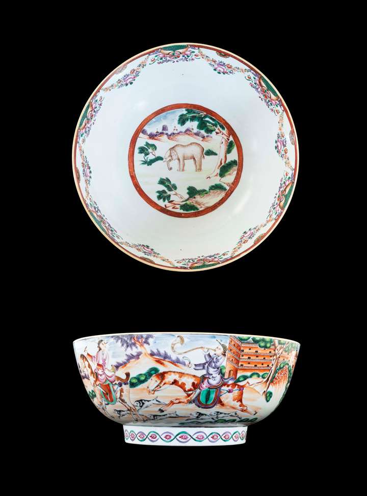 Chinese export porcelain Hunt Bowl
